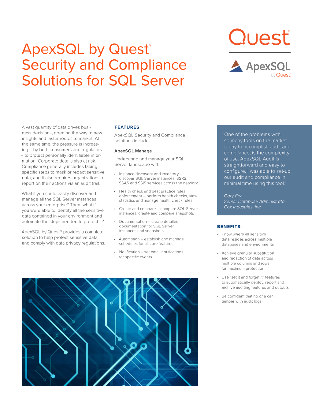 Apexsql Security and Compliance Solutions for SQL