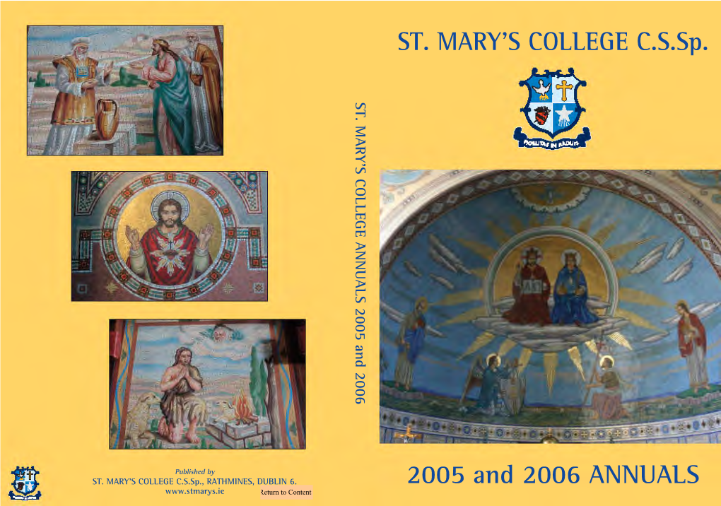 ST. MARY's COLLEGE C.S.Sp. 2005 and 2006 ANNUALS