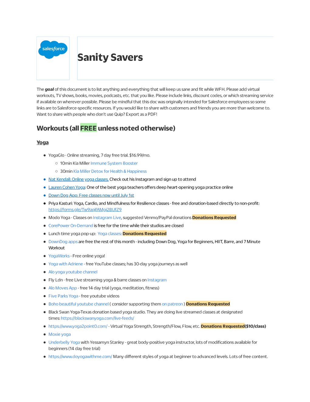 Sanity Savers