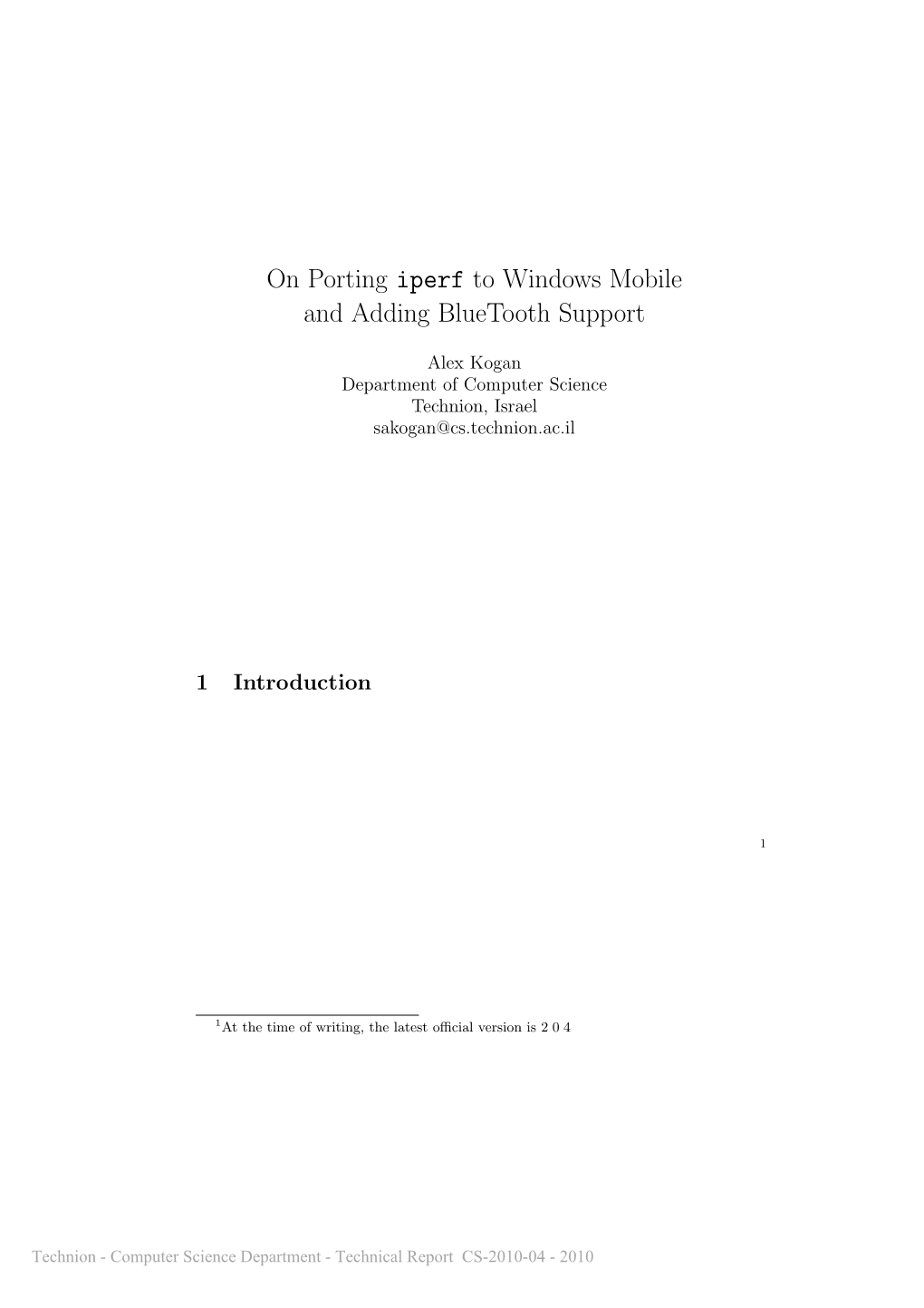 On Porting Iperf to Windows Mobile and Adding Bluetooth Support