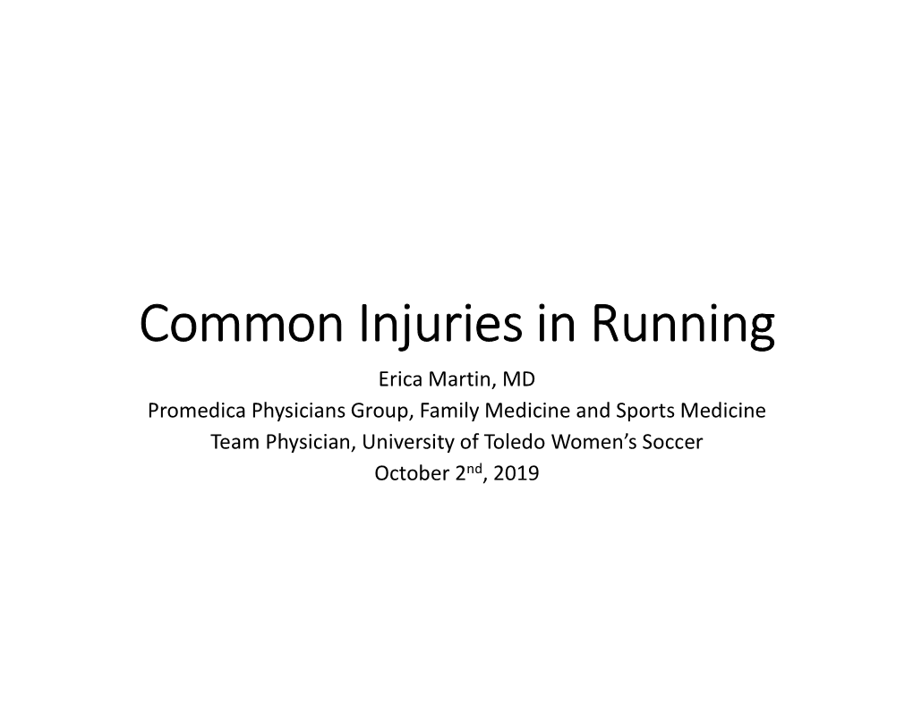 Common Injuries in Running