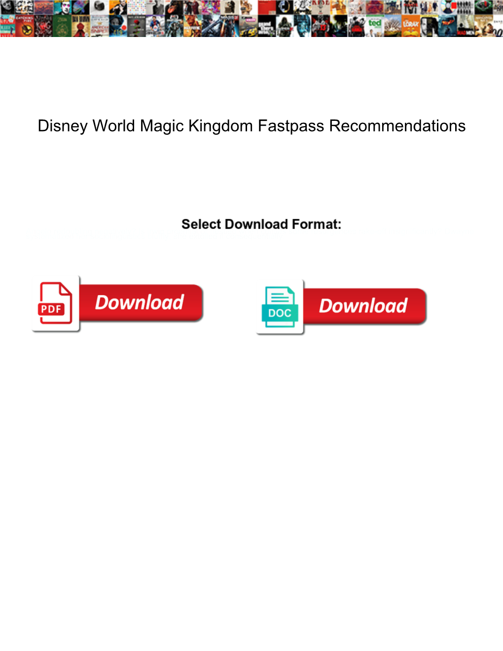 Disney World Magic Kingdom Fastpass Recommendations