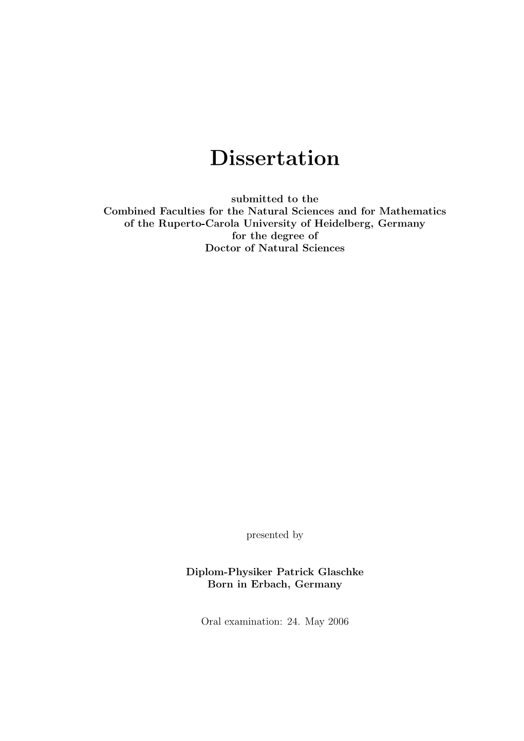 Dissertation