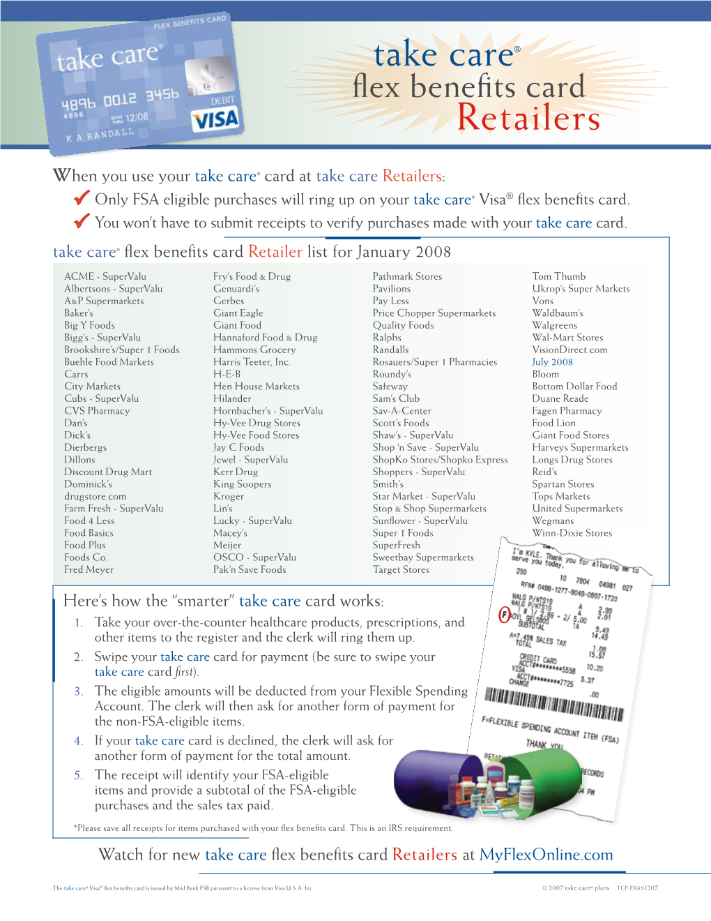 Take Care® Flex Benefits Card Retailers