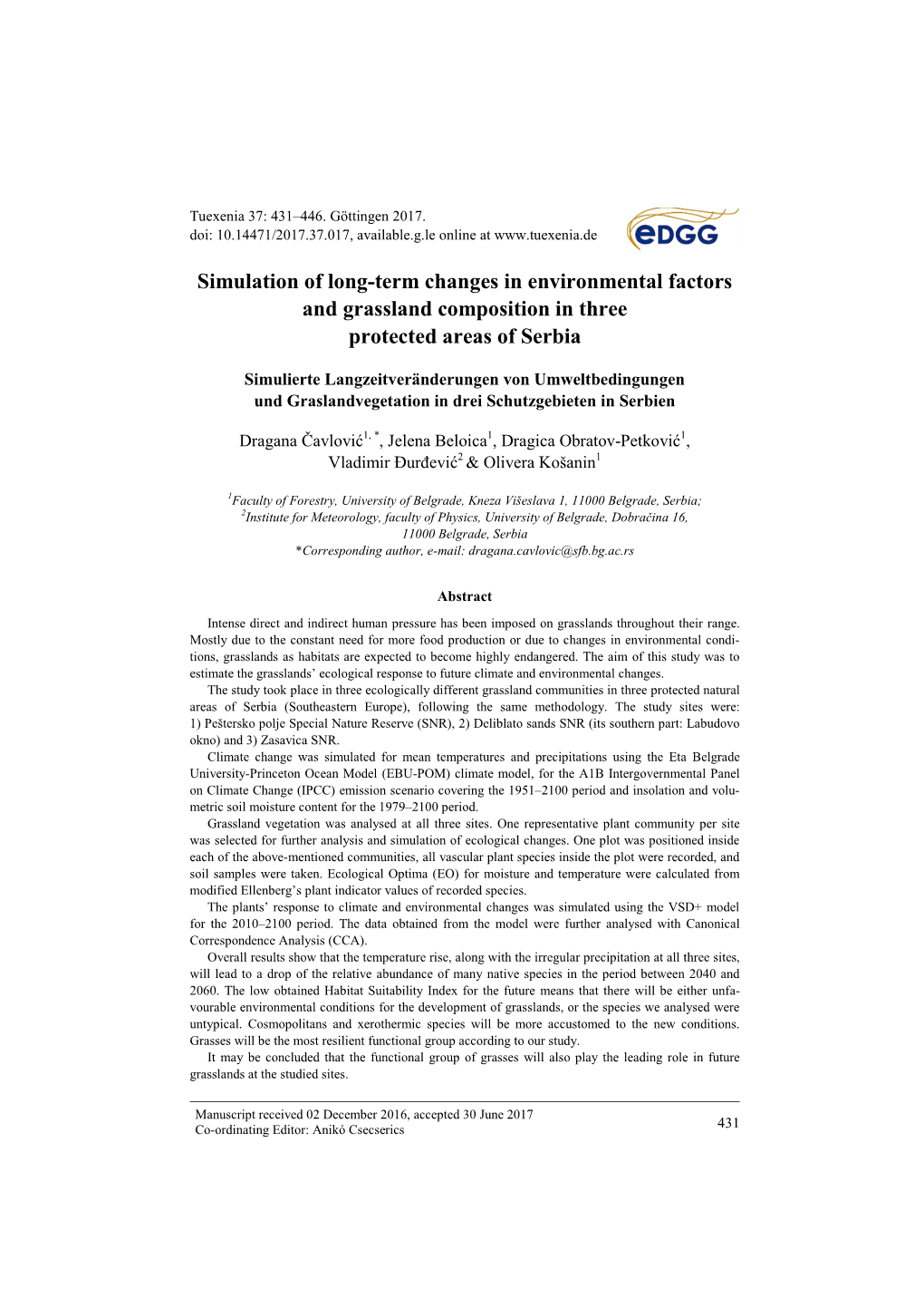 Positive Simulation of Long-Term Changes in Environmental Factors