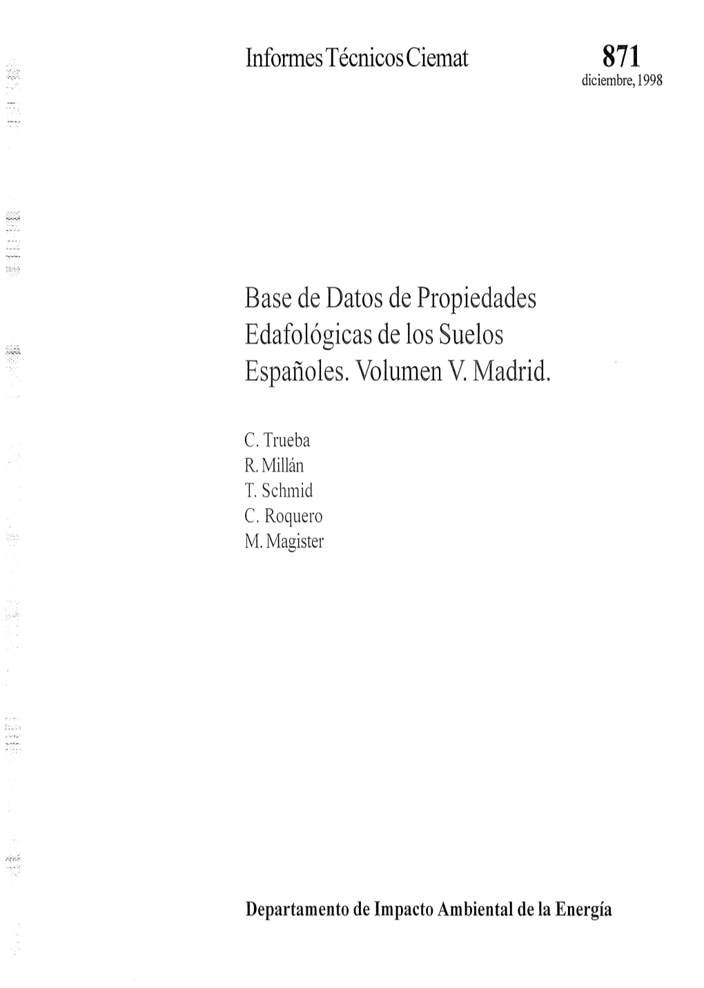 Base De Datos De Propiedades Edafológicas De Los Suelos Españoles