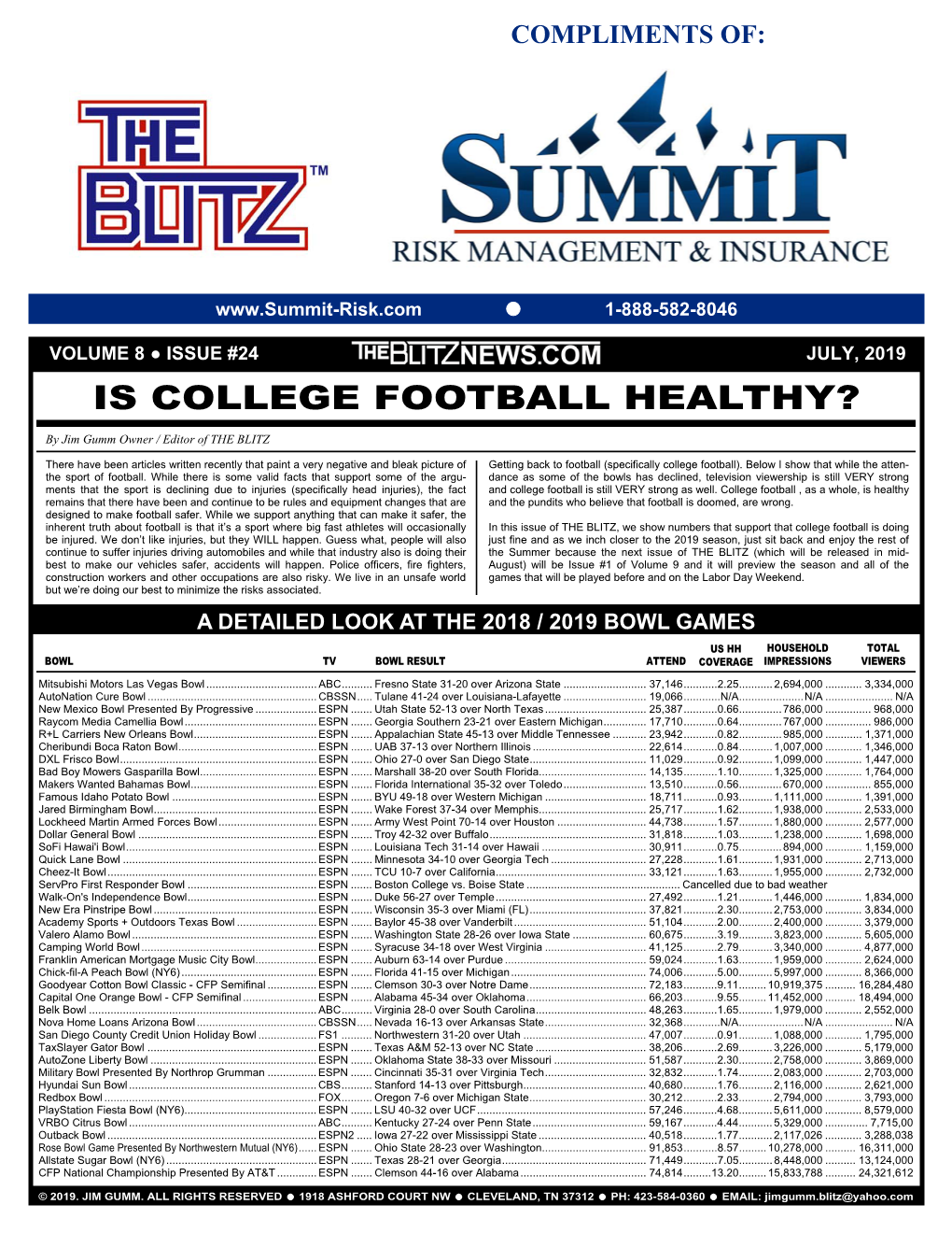 Is College Football Healthy?