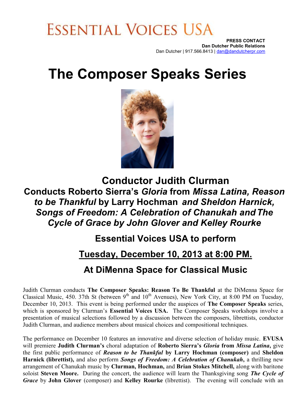 The Composer Speaks Series