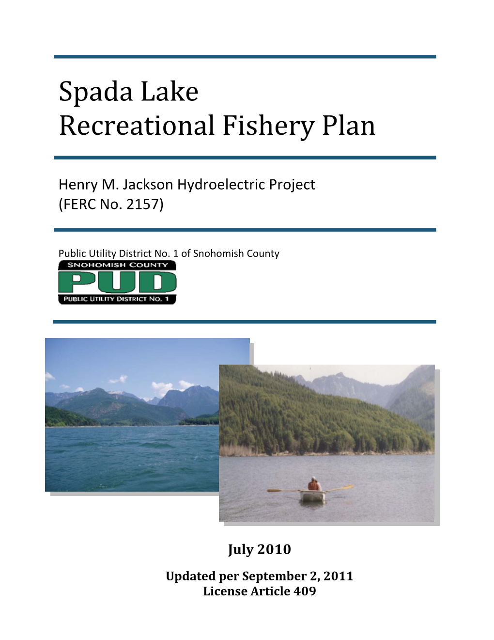 Spada Lake Recreational Fishery Plan