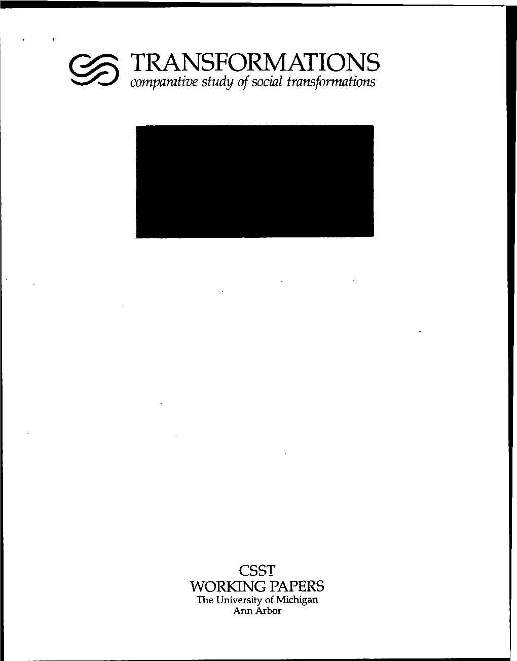 TRANSFORMATIONS Comparative Study of Social T Ransfowations