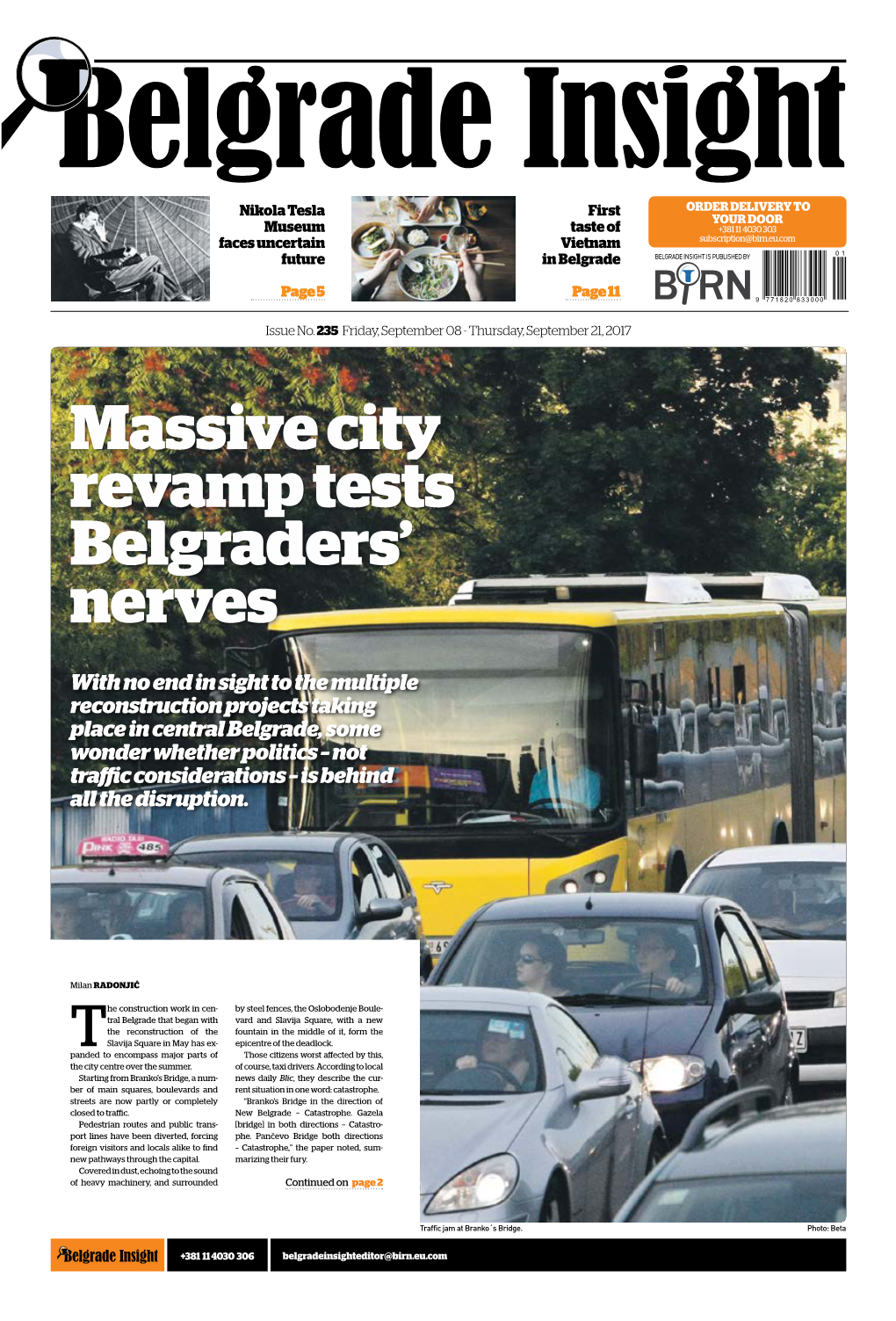 Massive City Revamp Tests Belgraders' Nerves