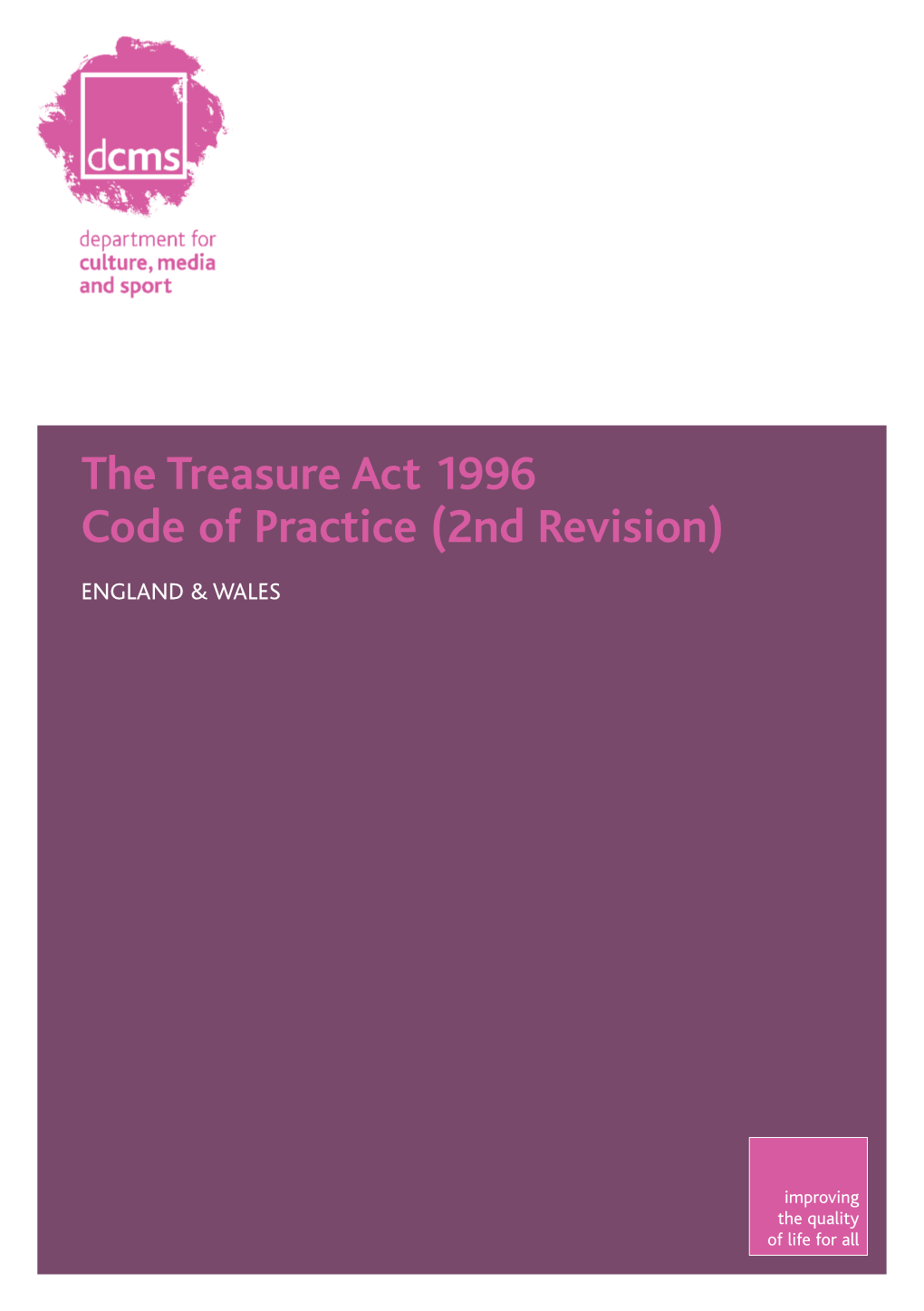 The Treasure Act 1996 Code of Practice (2Nd Revision)
