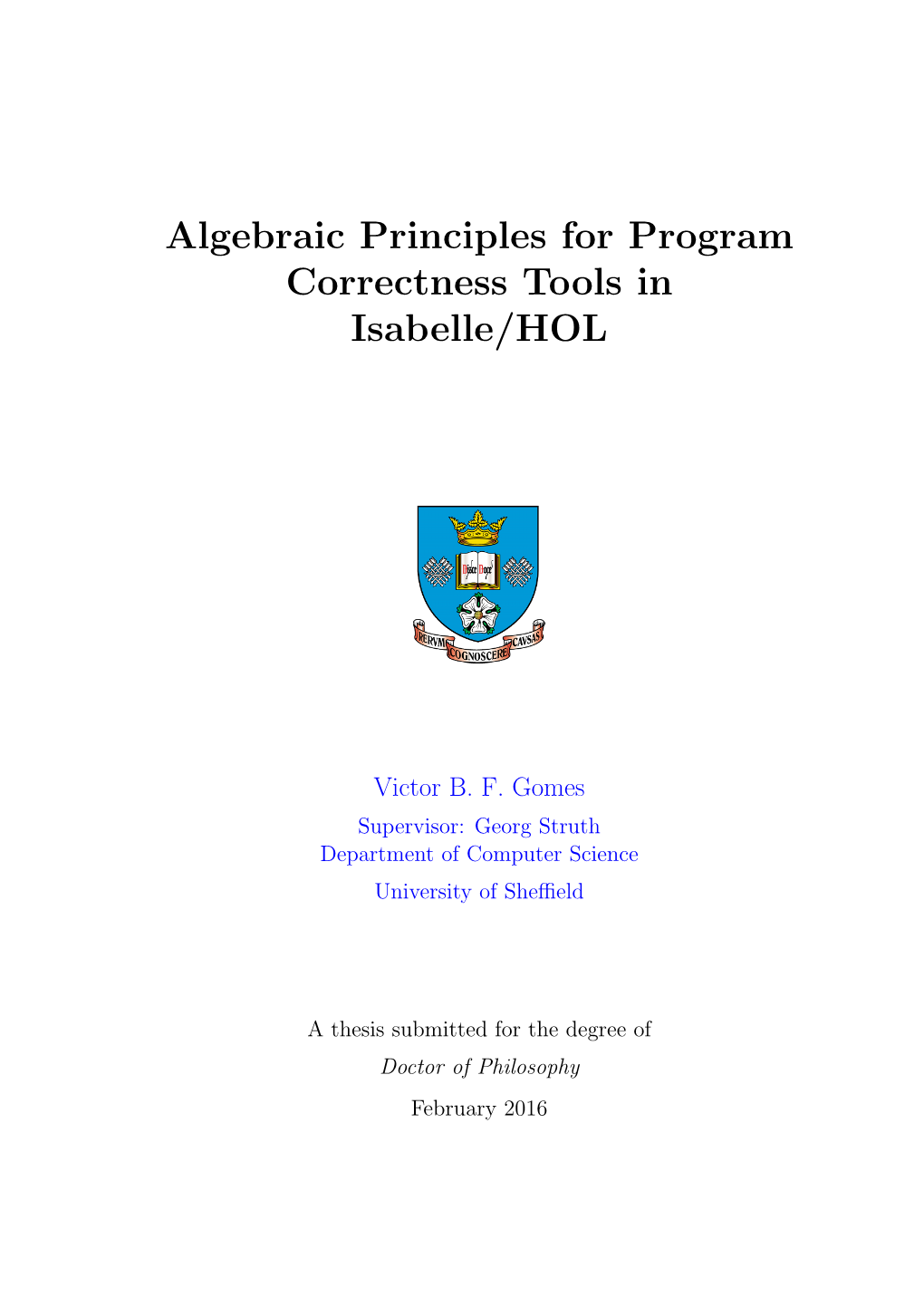 Algebraic Principles for Program Correctness Tools in Isabelle/HOL