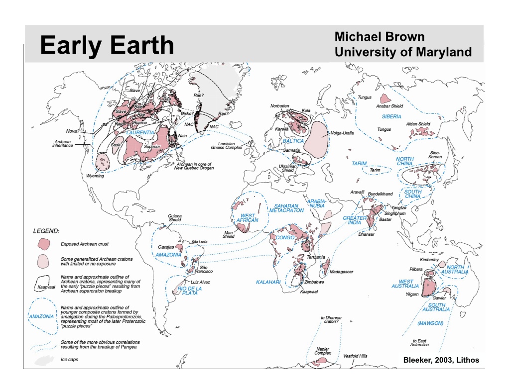 Early Earth University of Maryland