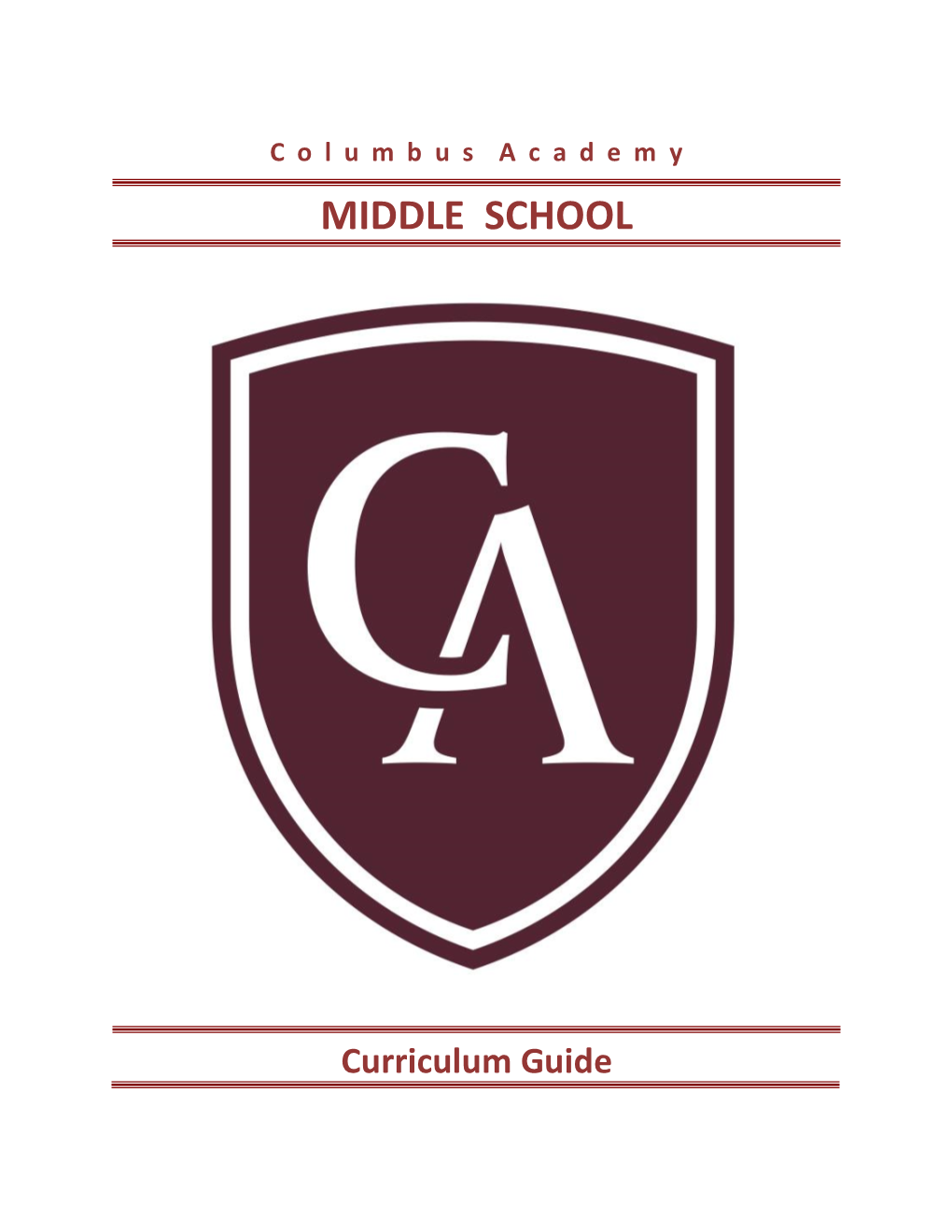 Middle School Curriculum Guide