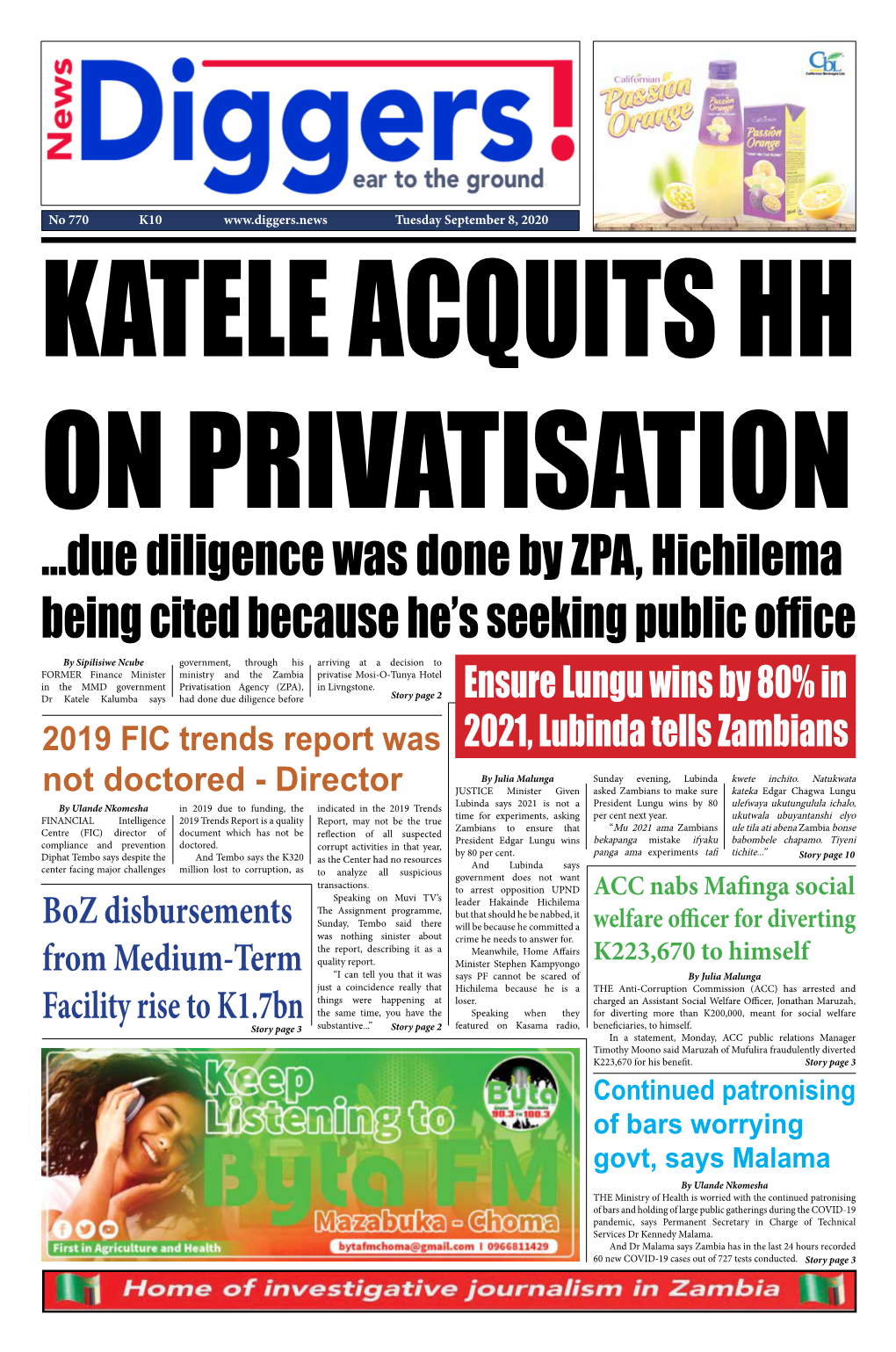 Due Diligence Was Done by ZPA, Hichilema Being