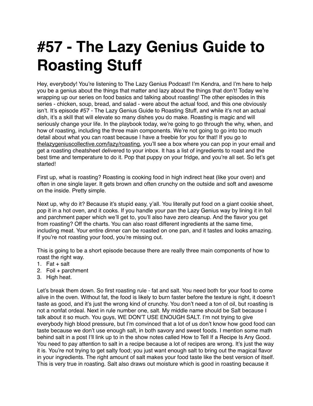 57 - the Lazy Genius Guide to Roasting Stuff