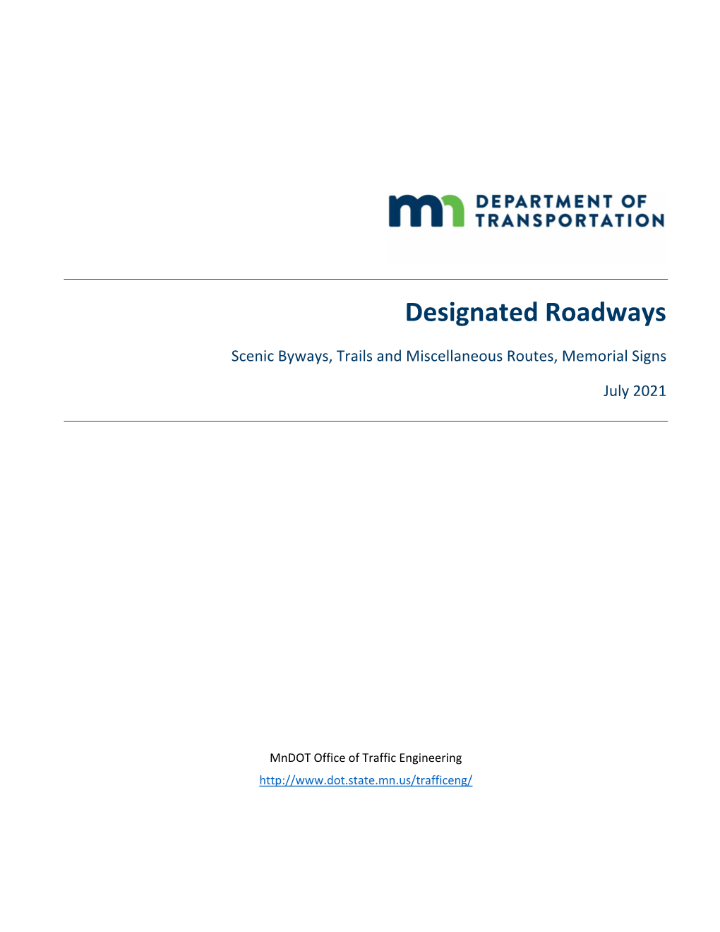 Designated Roadway Sign Summary (PDF)