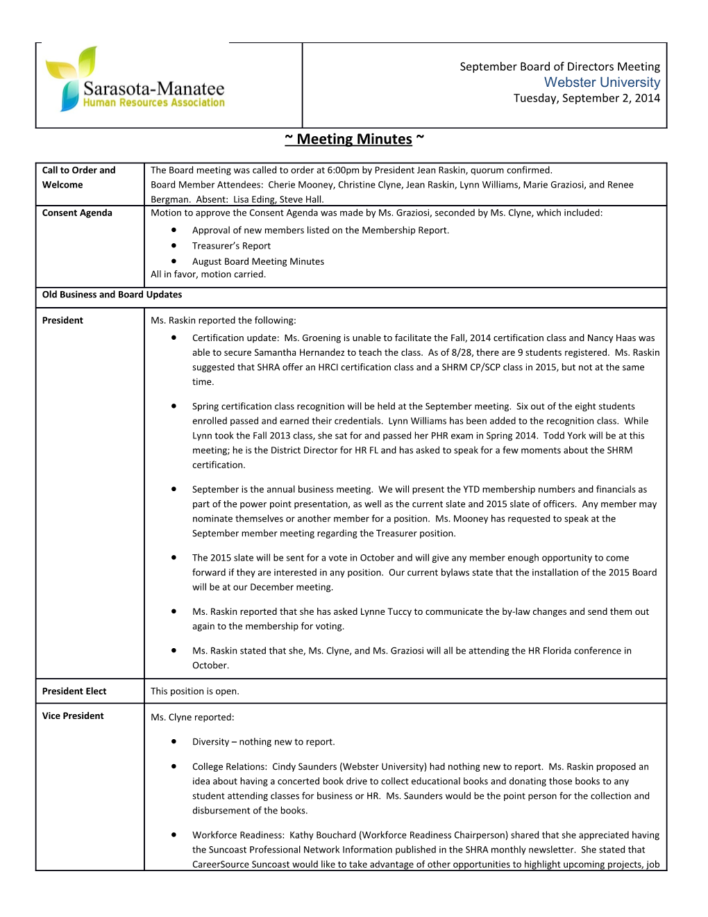 Meeting Minutes s5