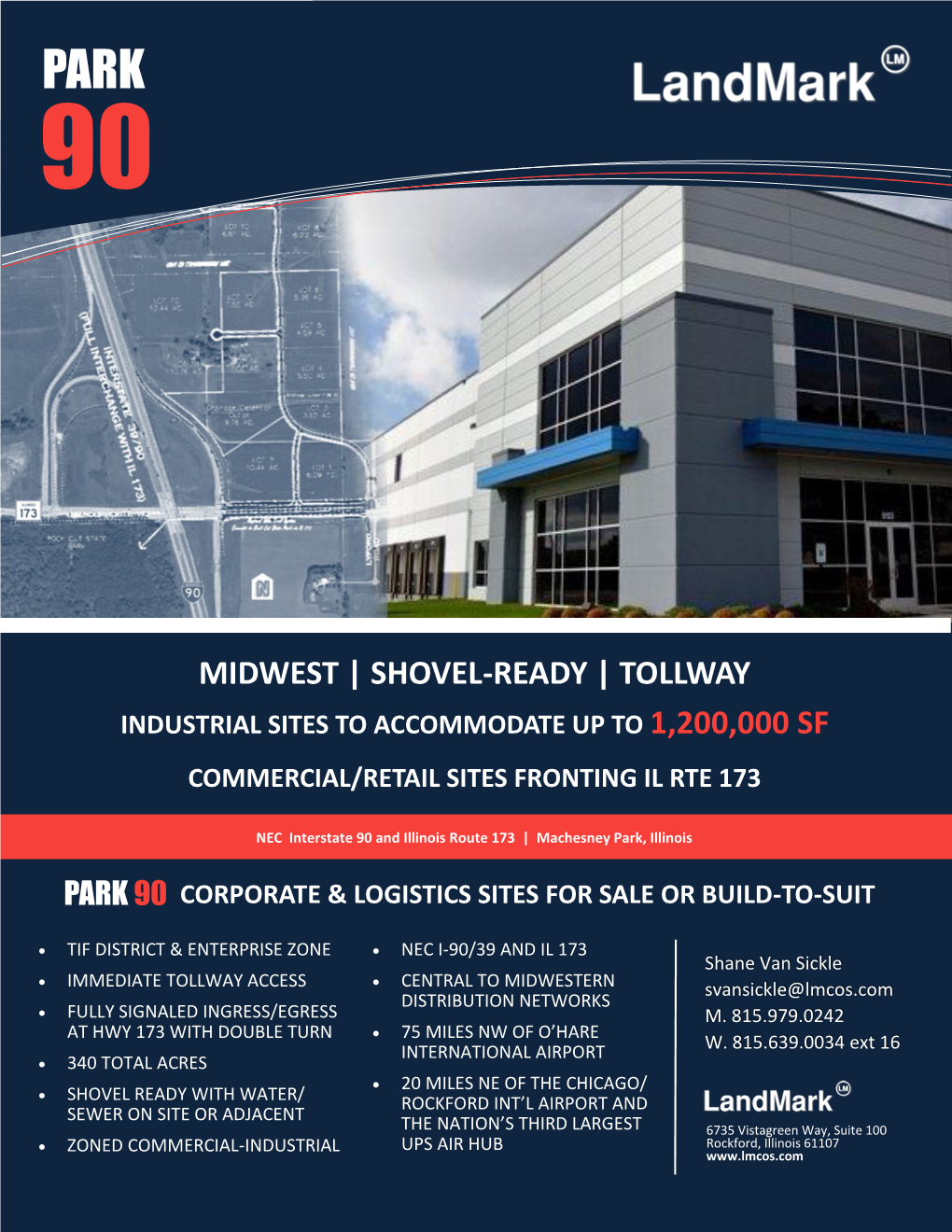 Shovel-Ready | Tollway Industrial Sites to Accommodate up to 1,200,000 Sf Commercial/Retail Sites Fronting Il Rte 173