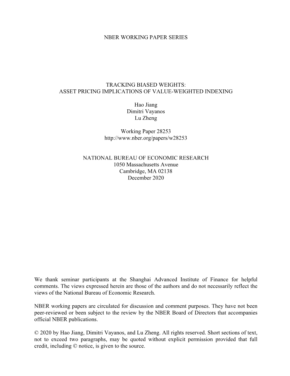 Asset Pricing Implications of Value-Weighted Indexing