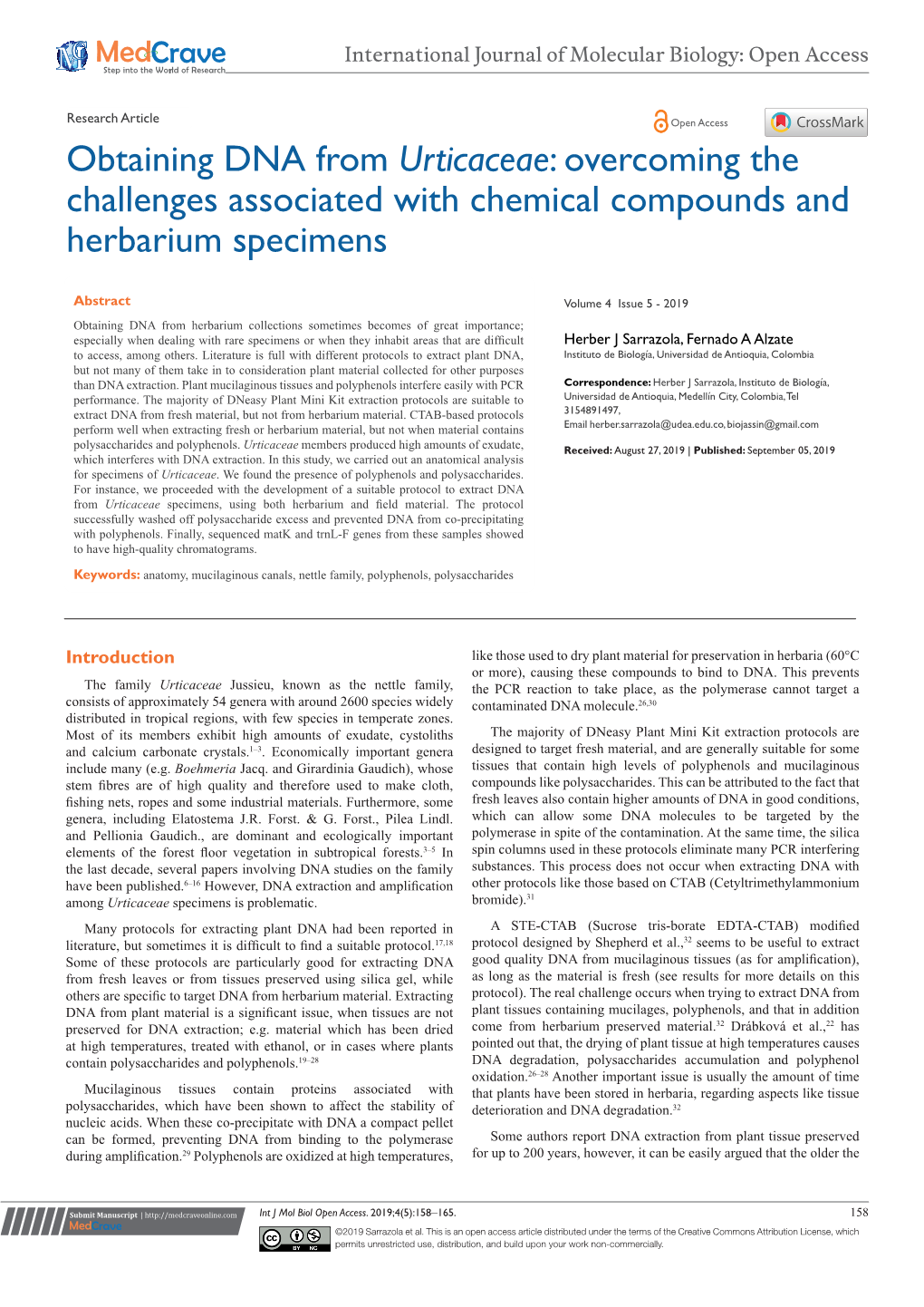 Obtaining DNA from Urticaceae: Overcoming the Challenges Associated with Chemical Compounds and Herbarium Specimens