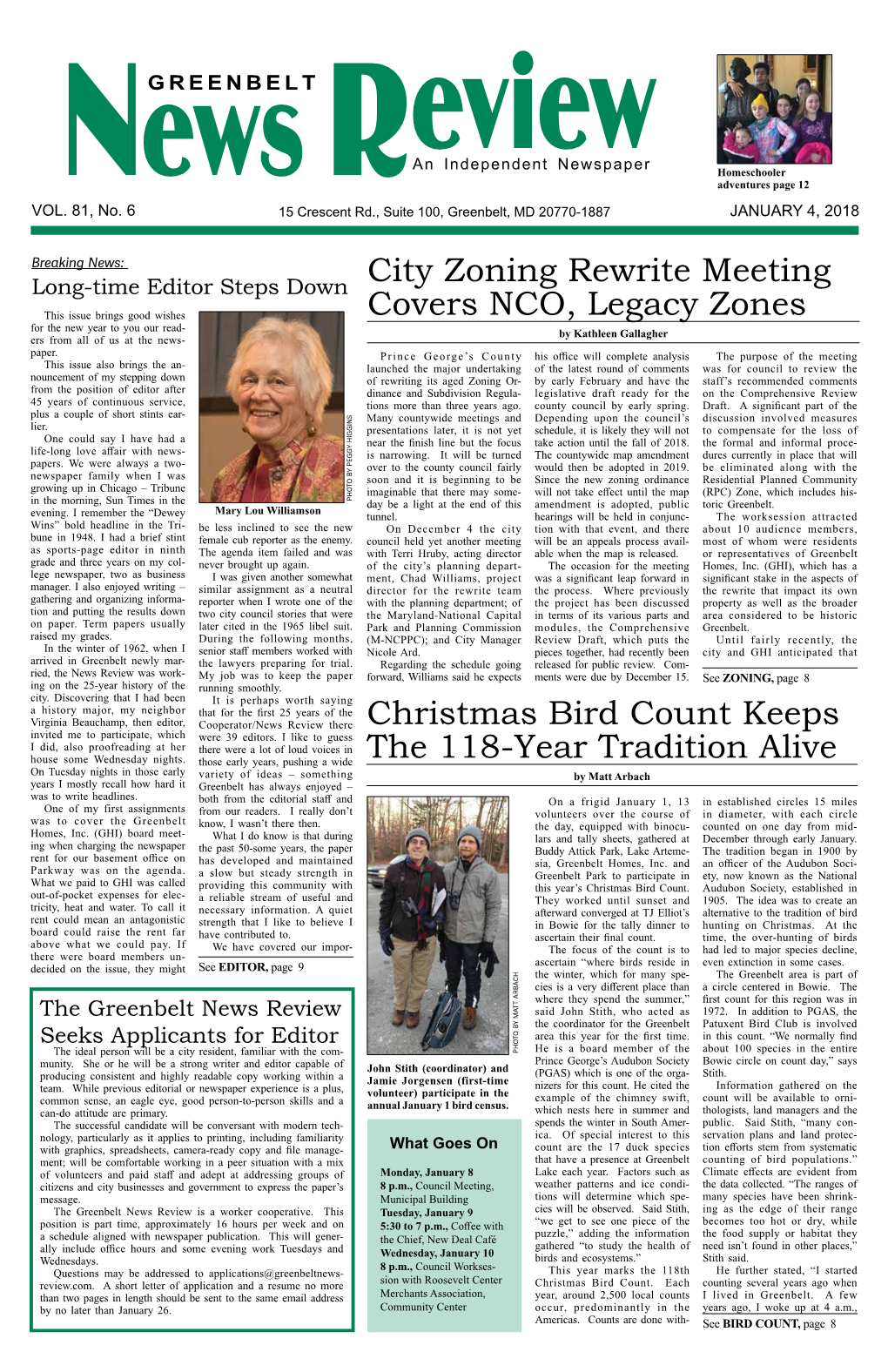 City Zoning Rewrite Meeting Covers NCO, Legacy Zones Christmas Bird