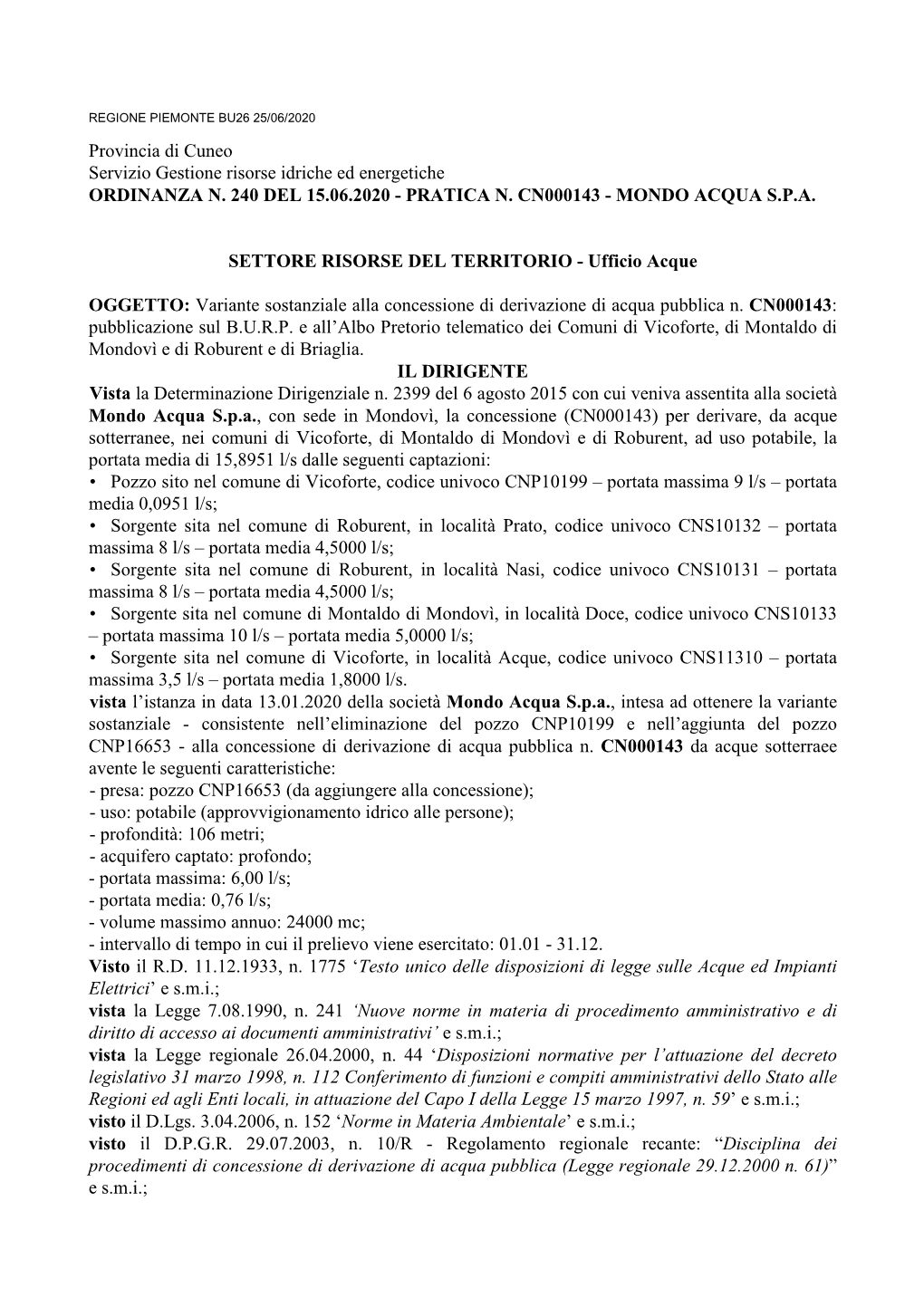 Aa Aa Provincia Di Cuneo 2020-06-17 72951 Pdf