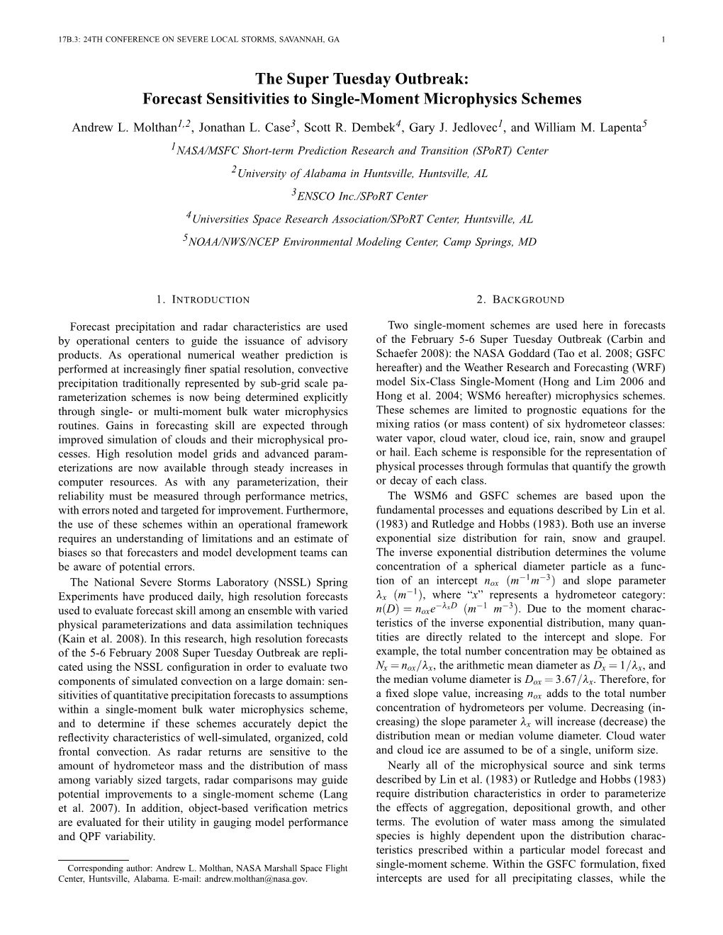 The Super Tuesday Outbreak: Forecast Sensitivities to Single-Moment Microphysics Schemes