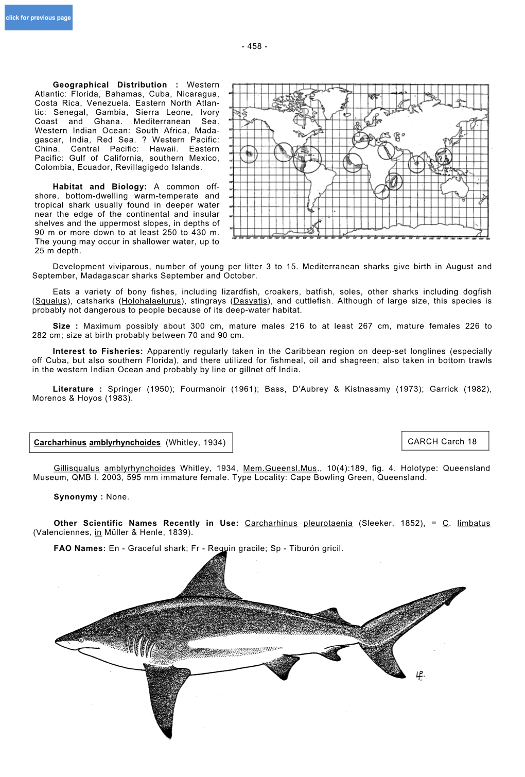 Florida, Bahamas, Cuba, Nicaragua, Costa Rica, Venezuela. Eastern North Atlan- Tic: Senegal, Gambia, Sierra Leone, Ivory Coast and Ghana