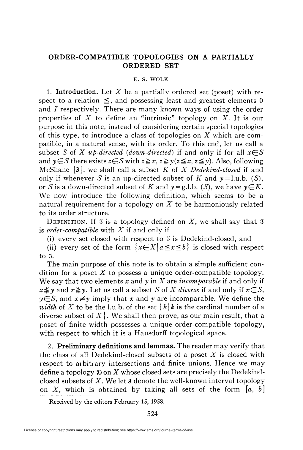 Order-Compatible Topologies on a Partially Ordered Set