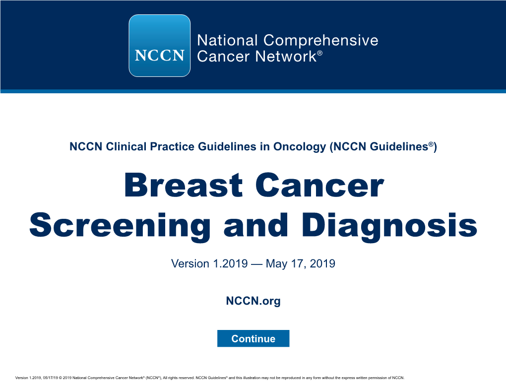 Breast Cancer Screening and Diagnosis