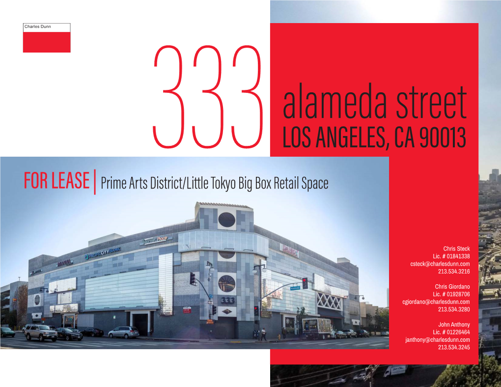 LOS ANGELES, CA 90013 for LEASE | Prime Arts District/Little Tokyo Big Box Retail Space