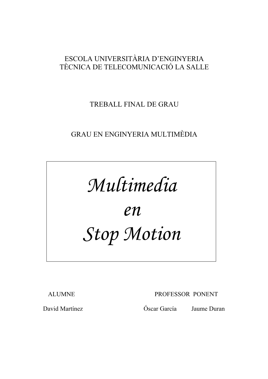 Multimedia En Stop Motion