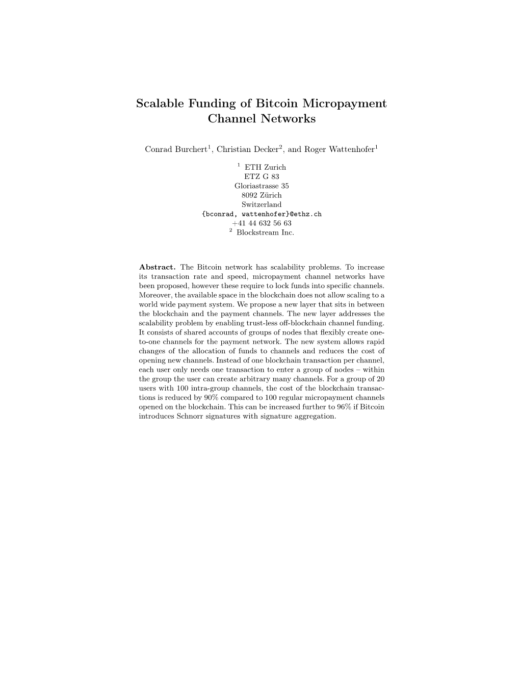 Scalable Funding of Bitcoin Micropayment Channel Networks