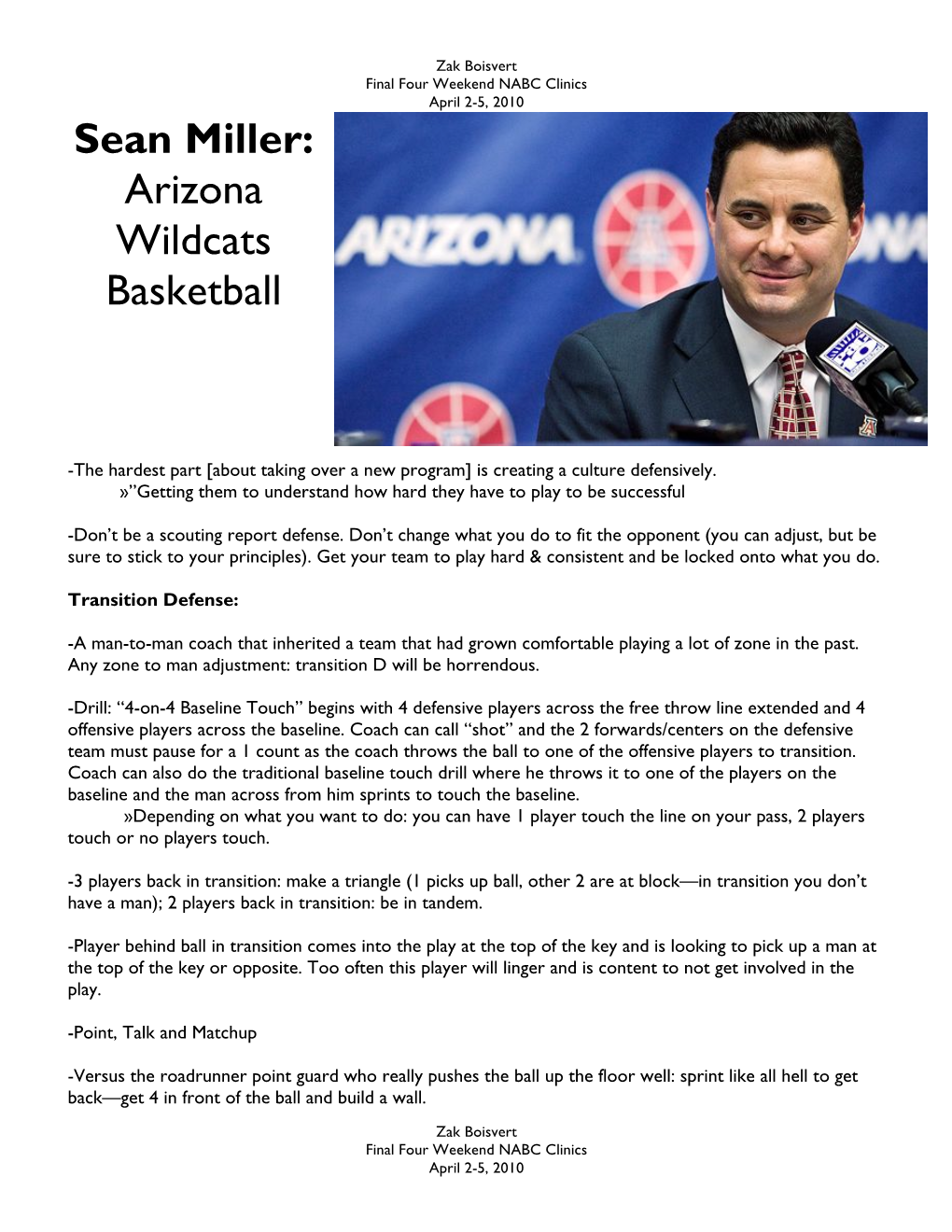 Sean Miller: Arizona Wildcats Basketball