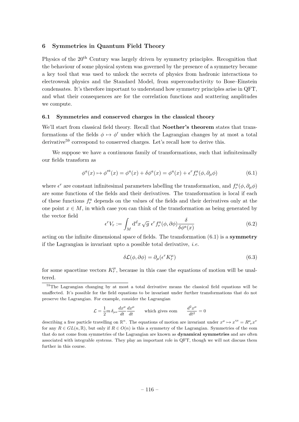 6 Symmetries in Quantum Field Theory