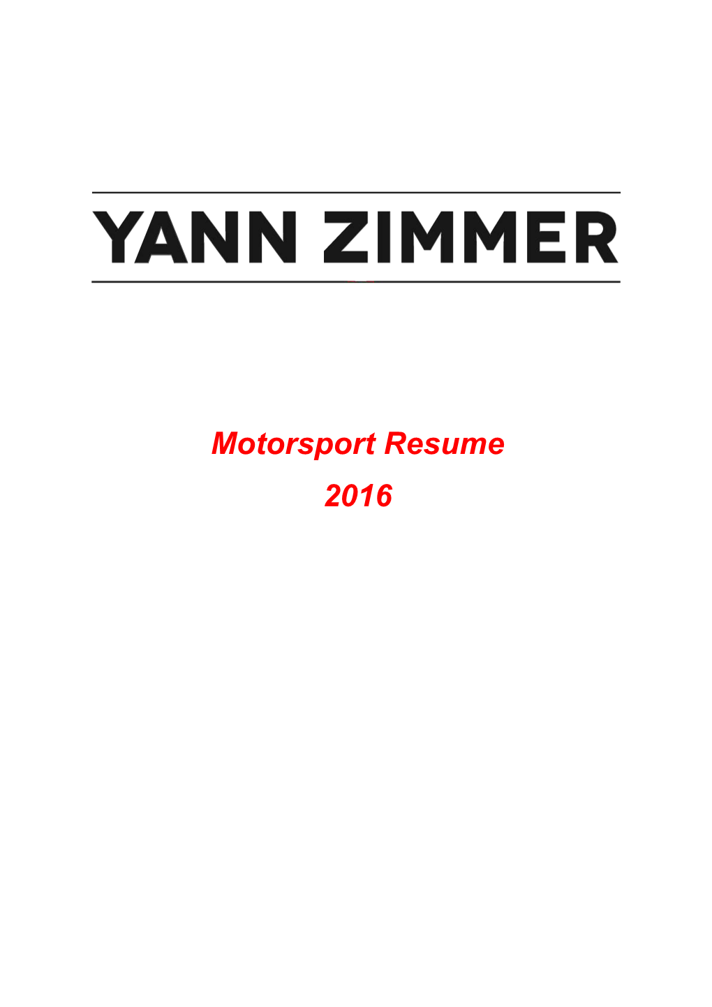 Motorsport Resume 2016