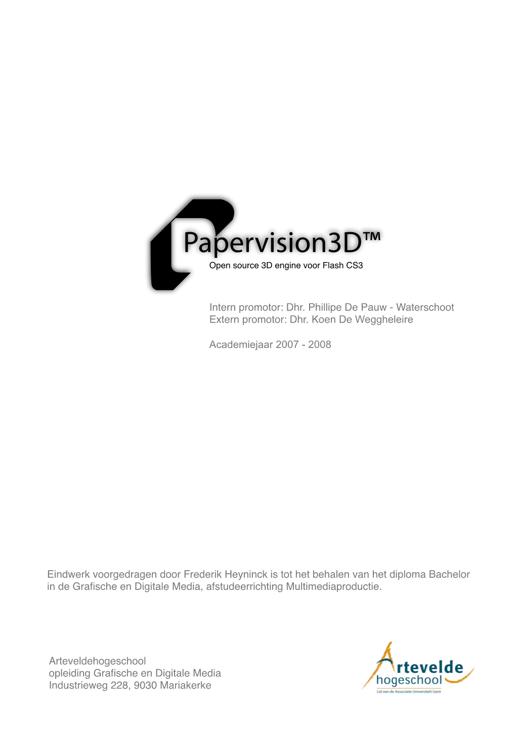 Papervision3d™ Open Source 3D Engine Voor Flash CS3