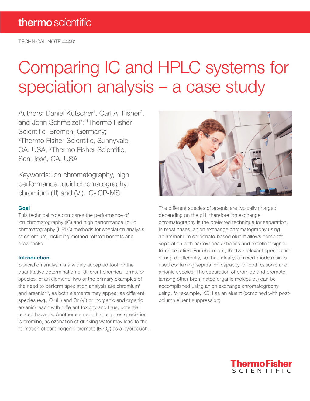 Comparing IC and HPLC Systems for Speciation Analysis – a Case Study