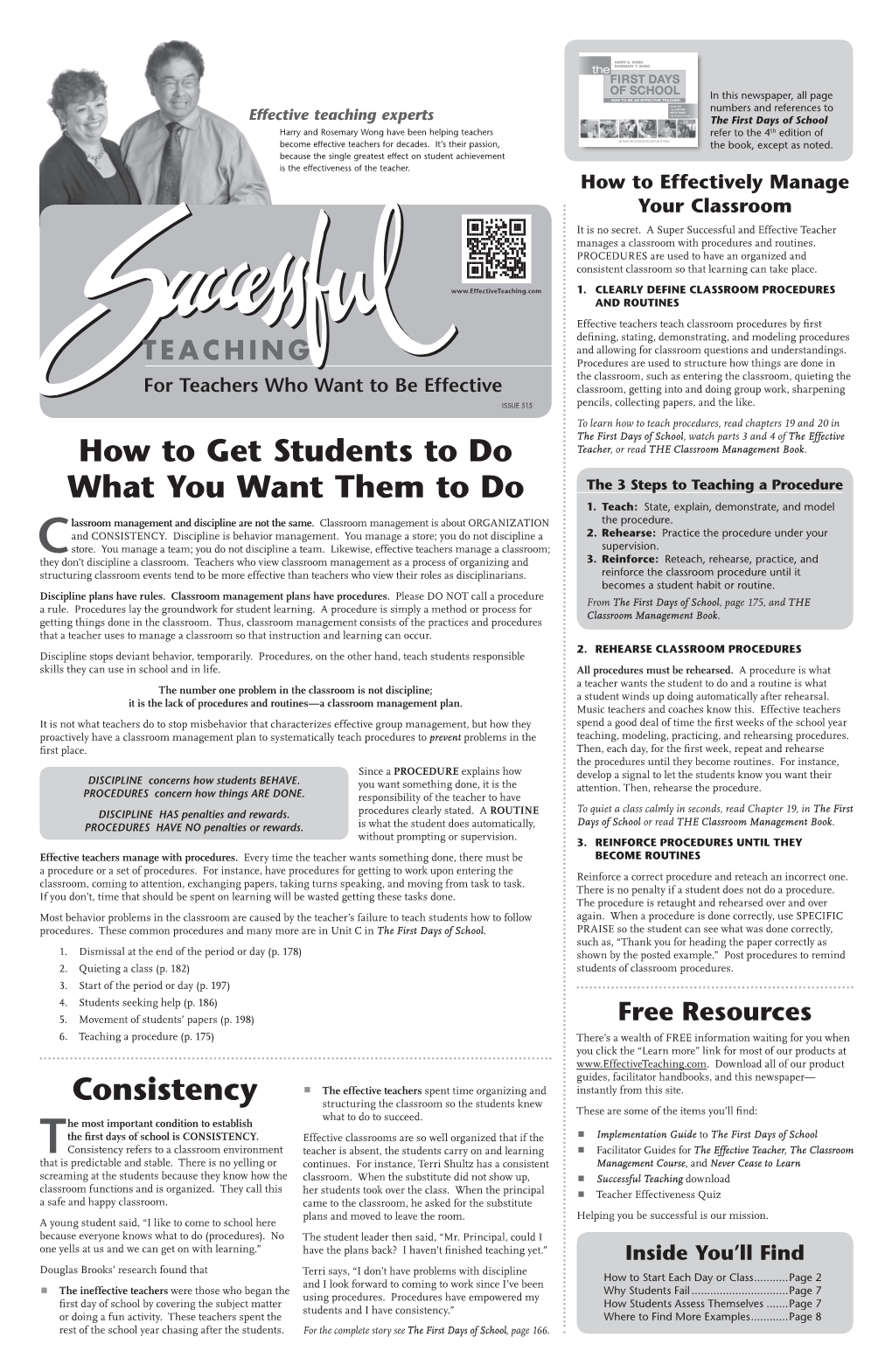 Successful Teaching Newspapers Link, a Pass Code, and Directions for Retrieving $87.00 Per DVD the Item for Your Personal Use