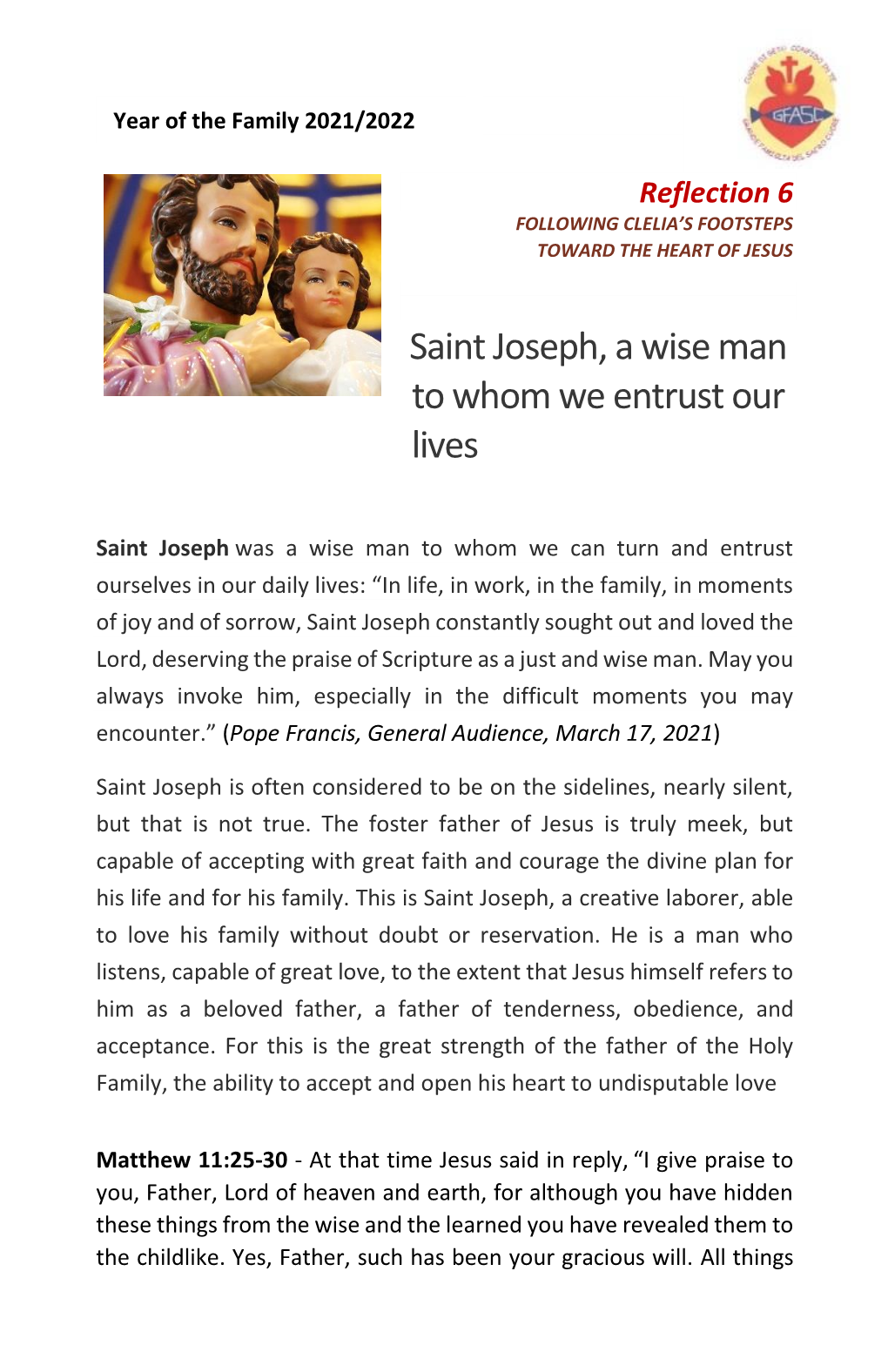St. Joseph, a Wise