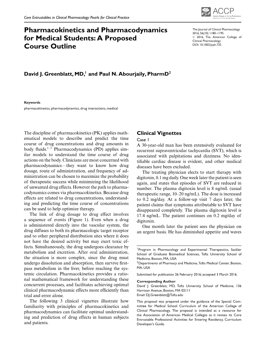 Pharmacokinetics and Pharmacodynamics for Medical