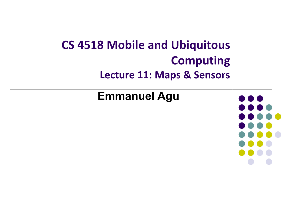 Maps & Sensors