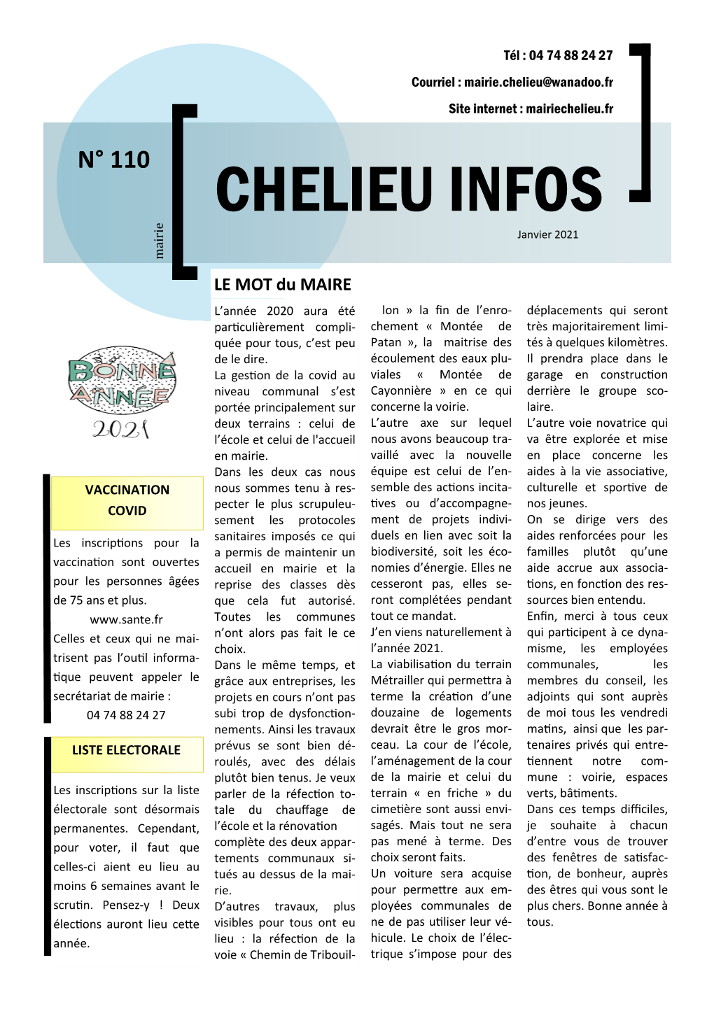 CHELIEU INFOS Janvier 2021