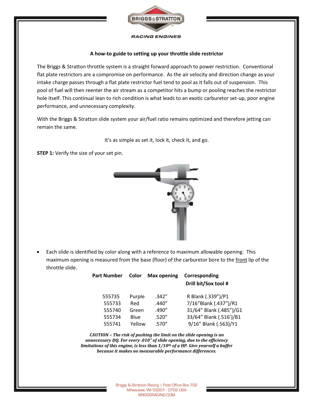 A How-To Guide to Setting up Your Throttle Slide Restrictor