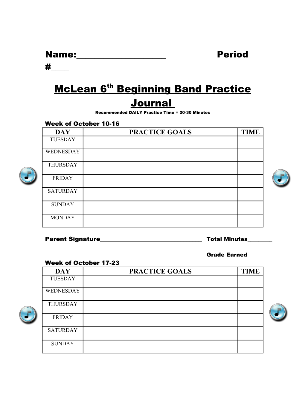 Beginning Band Practice Report