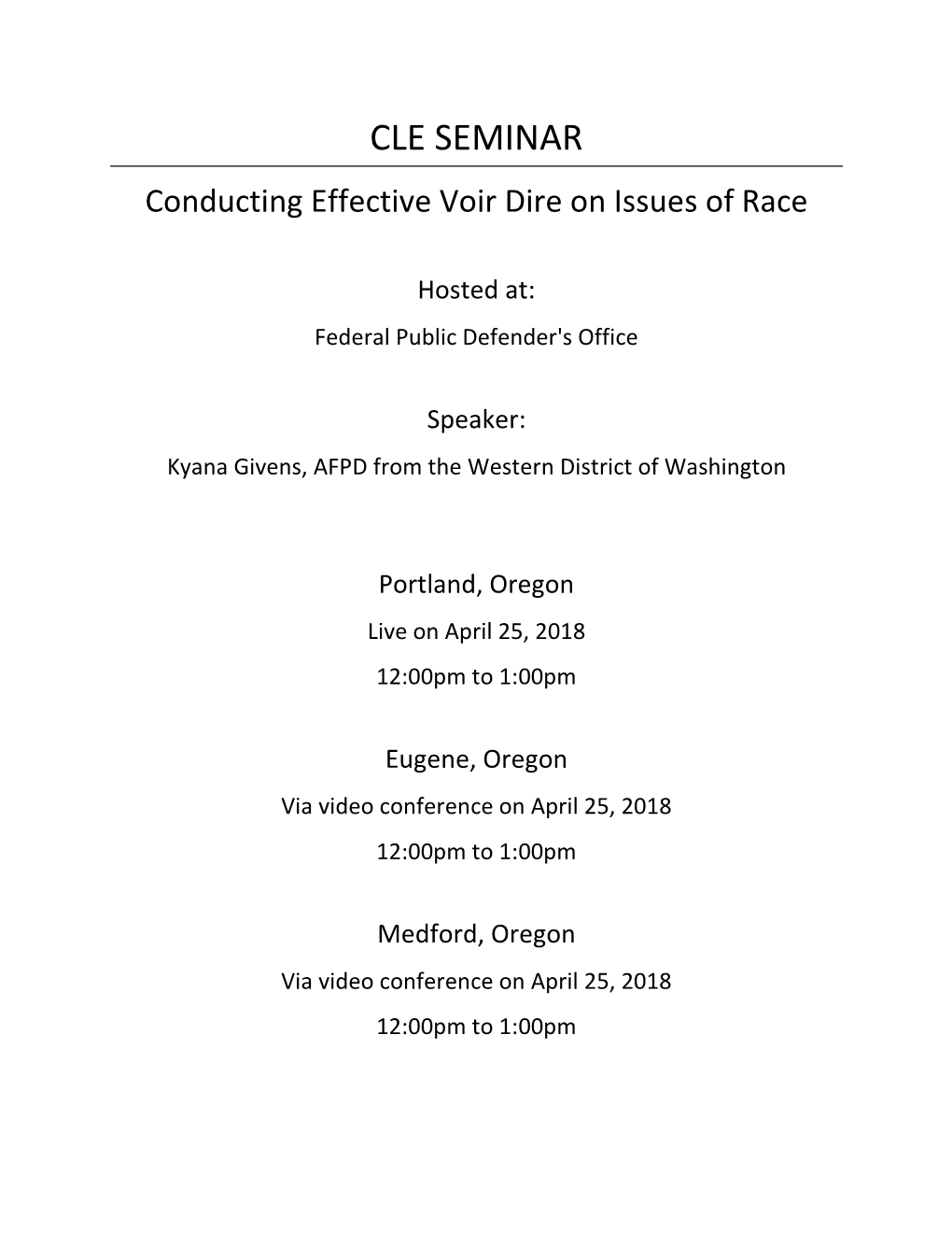 2018-04-25 Conducting Effective Voir Dire on Issues of Race Handouts