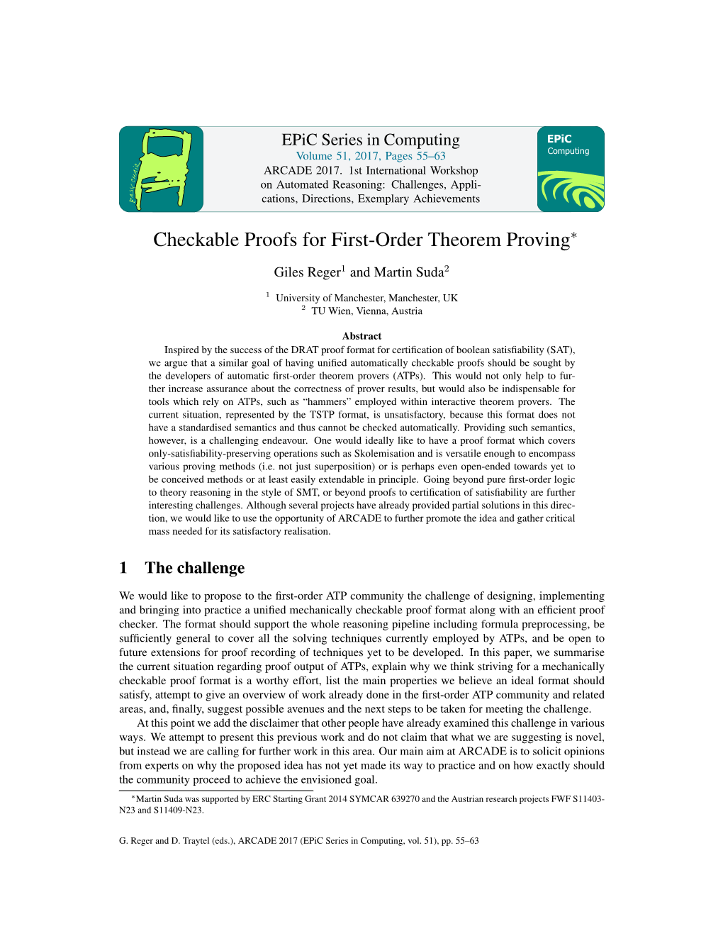 Checkable Proofs for First-Order Theorem Proving∗