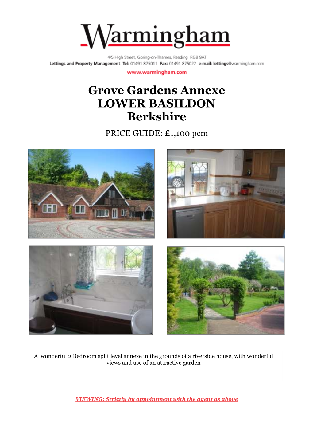 Grove Gardens Annexe LOWER BASILDON Berkshire